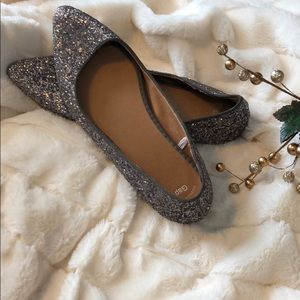 Gap silver druzy sparkle flats
